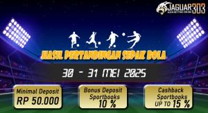 Hasil Pertandingan Sepak Bola 30 - 31 Mei  2025